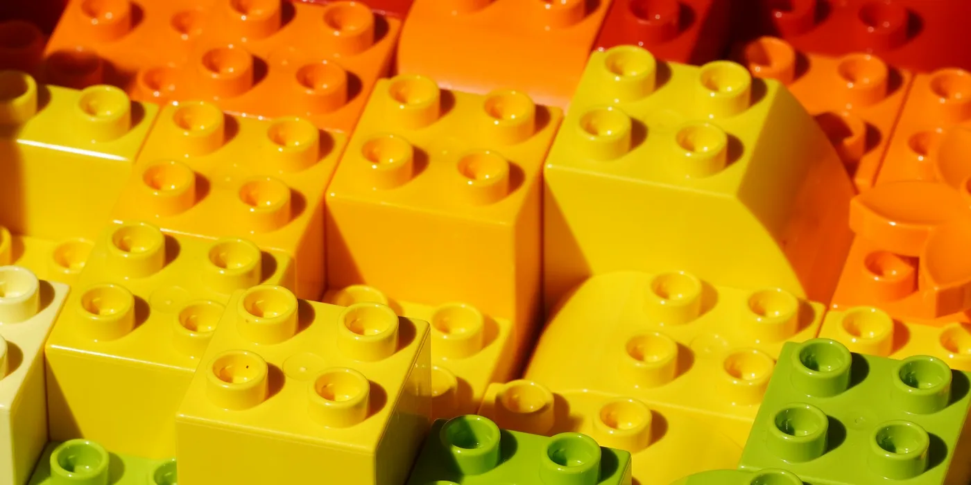 Colourful toy building blocks